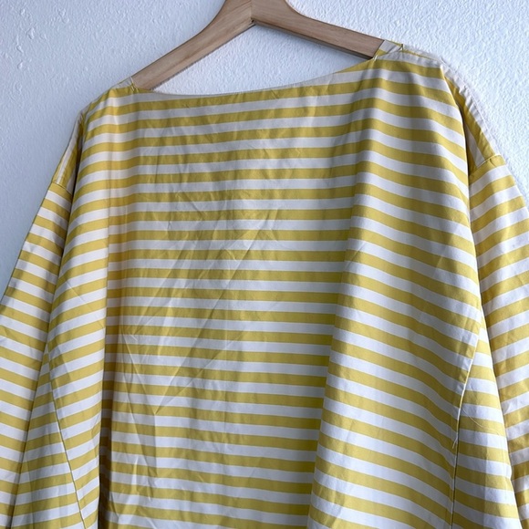 GORGEOUS Tia Cibani Yellow Striped Box Fit Oversized Dress Sz. M - Picture 5 of 7